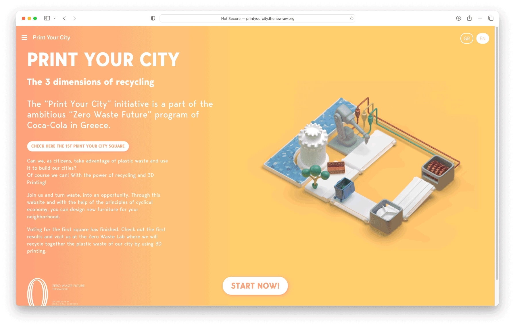 Screenshots of the Print Your City platform